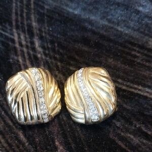 Trifari Gold Tone and Silver Women's Earrings